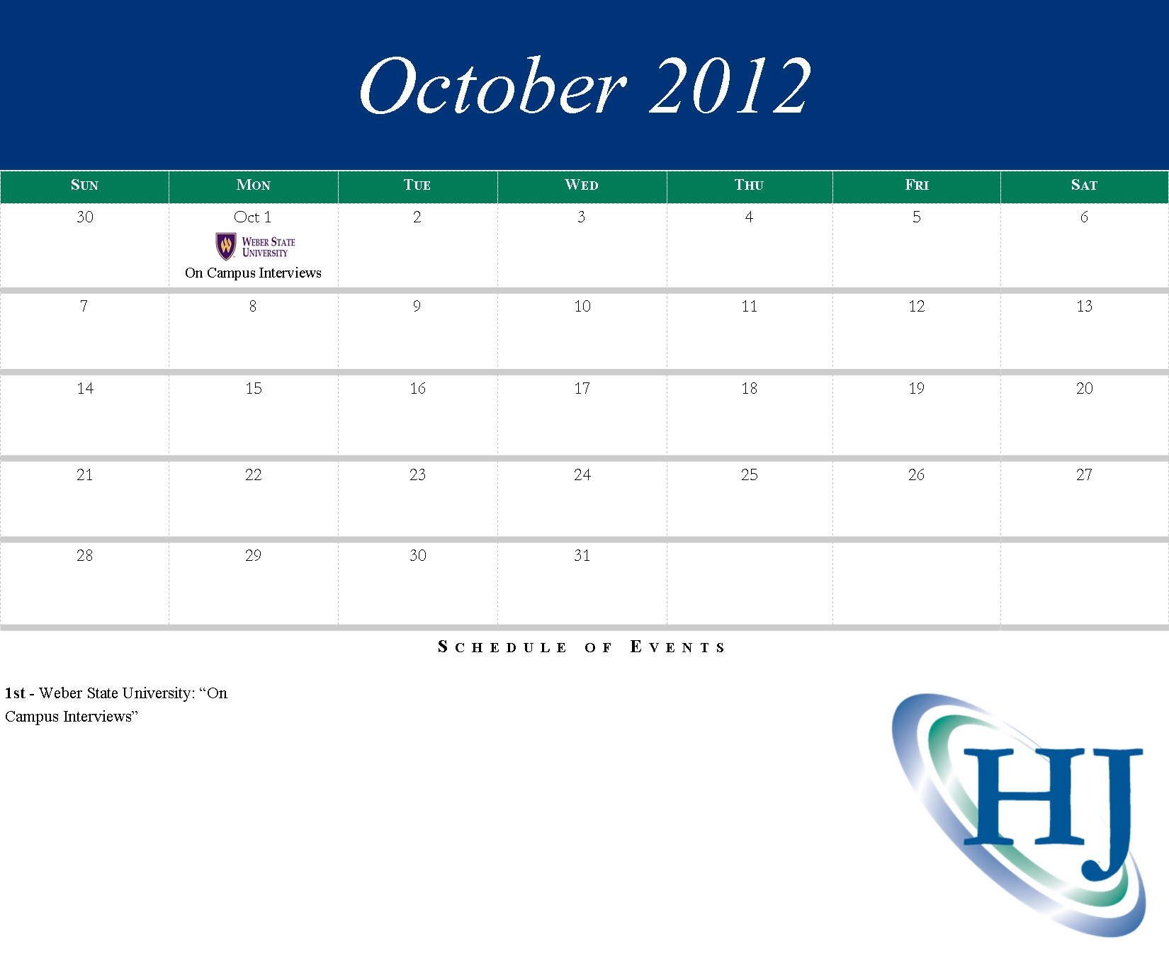 Recruiting Calendar Oct 2012